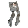 thumbnail image 1 of Generic Toddler Girls Wrap Their Feet In Leggings Wear Bunny Print Pantyhose Tights Thick Cable Knit Leggings Stockings Cotton Pantyhoses(4-6 Years,Grey), 1 of 4