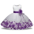 thumbnail image 1 of Generic Toddler Gowns Girls Sleeveless Flower Prints Princess Dress Show Dresses for Wedding Birthday Holiday Party Gown(6-9 Months,Purple), 1 of 3