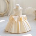 thumbnail image 1 of Generic Toddler Gowns New Satin Cloth Children's Evening Dress Three Design European Flower Girl Dresses for Fashion Casual Birthday Holiday Party Gown(18-24 Months,Beige), 1 of 6