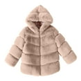 thumbnail image 1 of Generic Toddler Hooded Snow Jacket Girls' Fleece Lined Jacket Toddler Girls Jacket Fall Winter Toddler Kids Collar Soild Jackets Warm Hooded Woolen Jacket Coats Girls Outerwear Jackets & Coats, 1 of 3