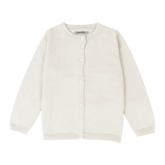 Generic Toddler Kid Boys Girls Clothes Knitted Colorful Solid Sweater Cardigan Coat Tops for Casual Soft Comfortable Clothing(5-6 Years,White)