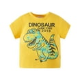 thumbnail image 1 of Generic Toddler Kids Baby Boys Summer Cartoon Cute And Camouflage Dinosaur Short Sleeve Crewneck T Shirts Tops Tee Yellow And White Optional, 1 of 7