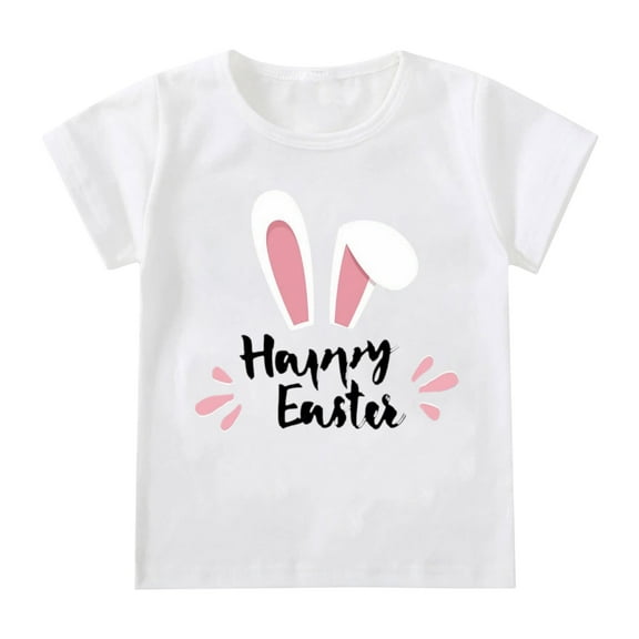 Generic Toddler Kids Baby Girl's Rabbit Shirt Easter Rabbit Tee Outfits Baby Bunny Tshirt Easter Clothes Vest Shirt Top