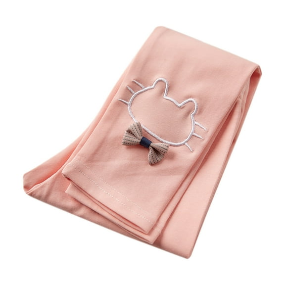 Generic Toddler Kids Baby Girls Cotton Prints Lined Warm Leggings Stretchy Tights Pants Trousers Girl Ruffle Butt Pants(4-5 Years Pink)