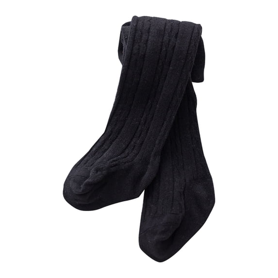 Generic Toddler Kids Baby Girls Cotton Solid Warm Leggings Pantyhose Stretchy Basic Full Length Pants Socks Pantihose for Winter(0-6 Months Black)