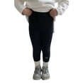 thumbnail image 1 of Generic Clearance Pants for Girls Fashion Casual Toddler Kids Baby Girls Cotton Thick Lined Warm Leggings Pantihose Stretchy Basic Ninth Ankle Length Pants Winter Stocking(7-8 Years,Black), 1 of 4