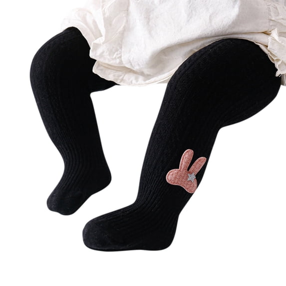 Generic Toddler Kids Baby Girls Knitted Warm Full Leggings Pantihose Stretchy Basic Pants Spring Summer Pantyhose Spring Summer Autumn Clothes for Holiday Party Leisure(2XL Black)