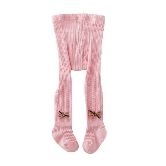 Generic Toddler Kids Baby Girls Leggings Bowknot Knitted Pantihose Stretchy Pantyhose Pant Stockings Pantyhose（0-6 Months Pink）