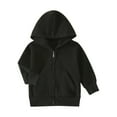 thumbnail image 1 of Generic Walmart Deals Children's Jackets Casual Spring Toddler Kids Baby Outwear Long Sleeve Hooded Pocket Zipper Solid Color Jacket Windproof Long Sleeve Coats Girls Boys (3-4 Years,Black), 1 of 7