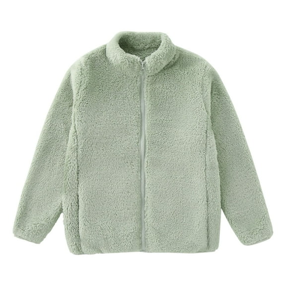Generic Cute Jackets Toddler Kids Baby Outwear Long Sleeve Round Neck Solid Color Jacket Zipper Hooded Windproof Long Sleeve Coats for Girls Boys(Green,2-3 Years)