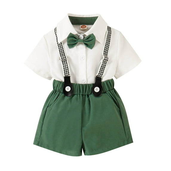 Generic Toddler Kids Boy Clothes Baby Boy Clothes Baby Tshirt Suspender Pants Set Gentleman Outfit 6 Month Boy Summer Clothes