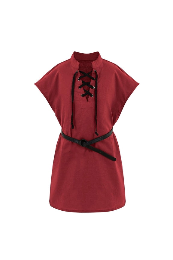 Toddler Kids Piratess T Shirt Vikinges Sleeveless Tank Top Scottish Cotton Tie With Belt For Boys Girls