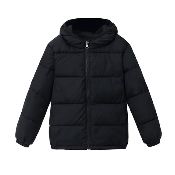 Generic Toddler Kids Winter Puffer Jacket Hooded Warm Coat Zip Up Quilted Outerwear