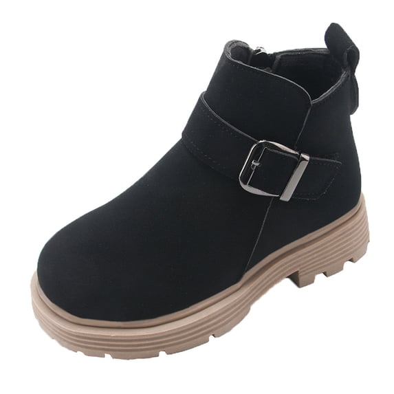 Generic Toddler Nonslip Slip-On Boots Girls Scrub Boys Shoes Waterproof Leather Short Boots Non Slip Breathable Nude Boots