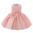 thumbnail image 1 of Generic Toddler Pageant Dress Kids Girls Ruffled Princess Bridesmaid Gown Birthday Party Wedding for Flower Dresses Pageants Wedding(3-4 Years,Pink), 1 of 9
