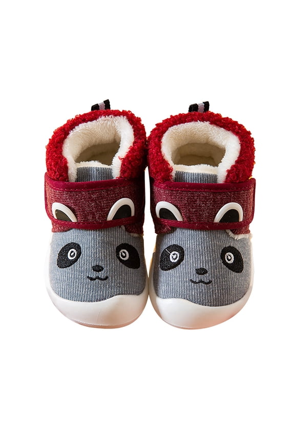 Toddler Slippers Girl Boy House Shoes Fuzzy Soft Bottom Winter Boots Baby Cozy Walking Sock Shoes Cartoon Sneakers