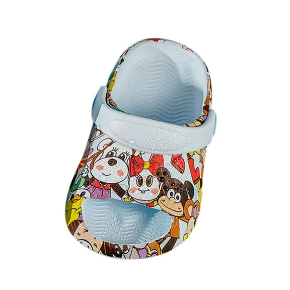 Generic Toddler Slippers Kids Baby Boys Girls Cute Cartoon Animal Non-Slip Warm Winter Slippers Soft Fuzzy Slippers Indoor House Shoes(3.5-4 Years,Blue)