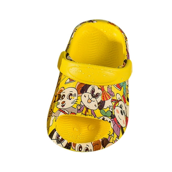 Generic Toddler Slippers Kids Baby Boys Girls Cute Cartoon Animal Non-Slip Warm Winter Slippers Soft Fuzzy Slippers Indoor House Shoes(18-24 Months,Yellow)
