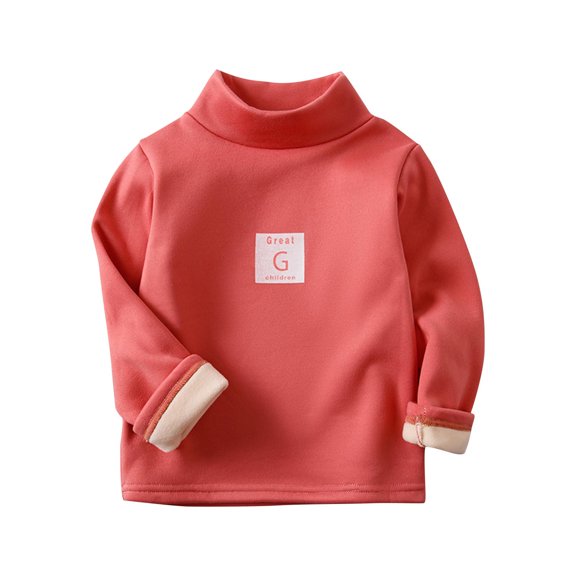 Generic Toddler Turtleneck Baby Girl Boy Long Sleeve Shirt Solid Color Mock Neck Shirt Knitwear Blouse Fall Winter Clothes