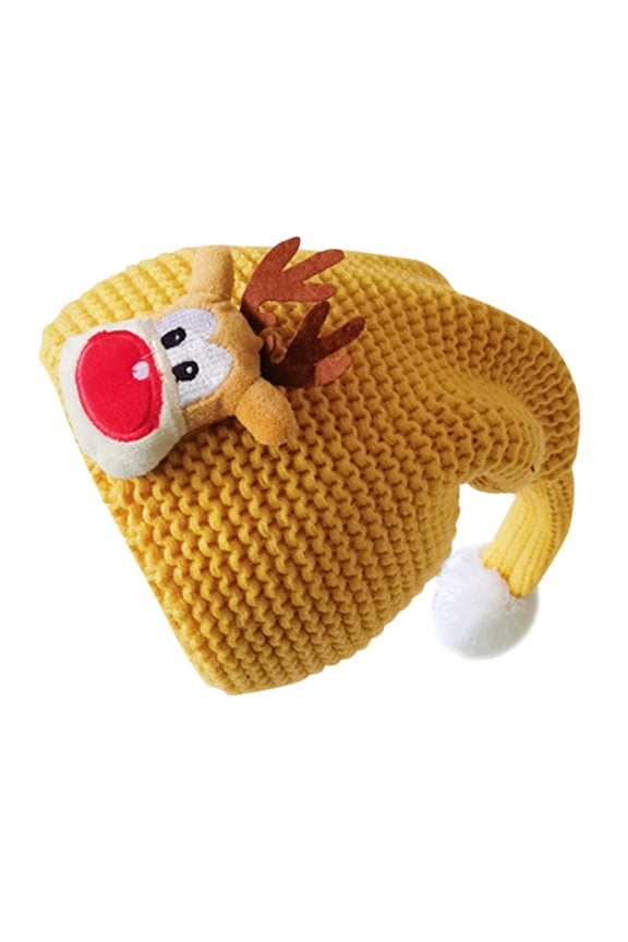 Generic Toddler Winter Hat Long Tail Crochet Knitted Cartoon Beanie Cute Baby Skull Cap for Holiday Party Photo Props Christmas Long Tail Crochet Beanie Santa Photo Props Knit Hat