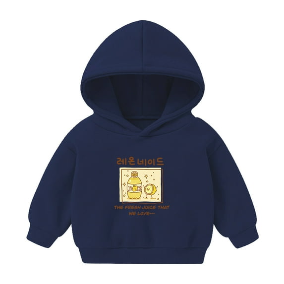 Generic Tops Boys Cartoon Pullover Hoodie Sweatshirt Toddler Girls Baby Girls Tops for Halloween Christmas Holiday Party (2-3 Years Blue)