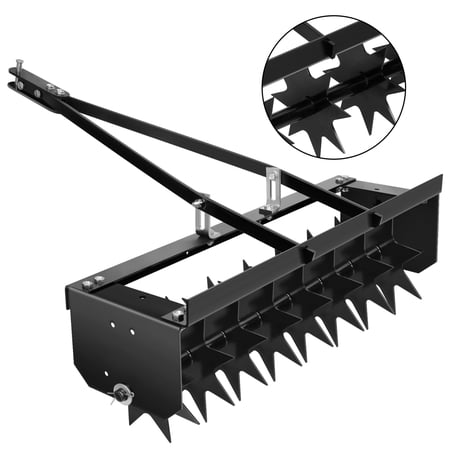 Generic Tow Behind Lawn Aerator with 7-Inch Disks & Universal Hitch, Tow Behind Spike Aerator Machine, Pull Behind Lawn Plug Aerator for Garden, Pasture, Farm