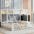 thumbnail image 1 of Generic Twin XL over Queen Floor Bunk Bed Frame with Ladder and Safety Guardrails, Easy Assemble, White, 1 of 9