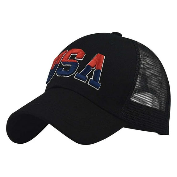 Generic USA Hats for Men American Flag Cap Adjustable Embroidered Patriotic Baseball Hat Trucker Hat for Men Women