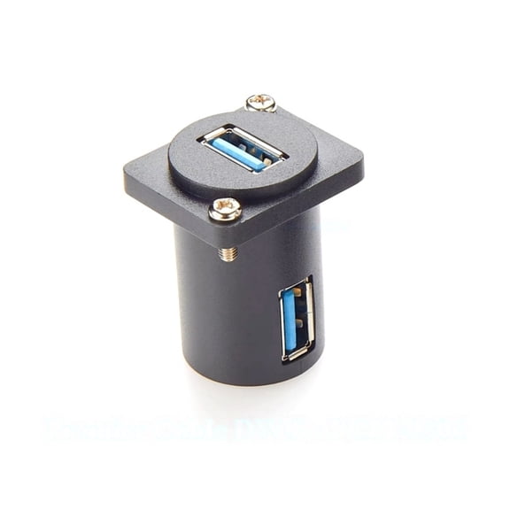 Generic USB 3.0 Panel Mount Adapter Angled Exit USB 3.0 A Female D-type Panel Mount Connector Pass Through Solderless Bulkhead Coupler