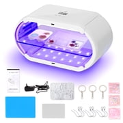 Generic UV Resin Curing Lamp   White 2-Layer Foldable Light for Resin Art & Gel Nails with 48W 48 LED Beads, 4 Timers 60/180/300/600s & DIY Accessories Set