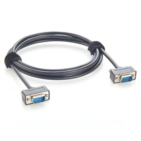 Generic Ultra Slim VGA SVGA Monitor Cable Low Profile HD15 Male to Male Screw Panel Mount VGA Cable 1080P Full HD for TV, Projector, PC
