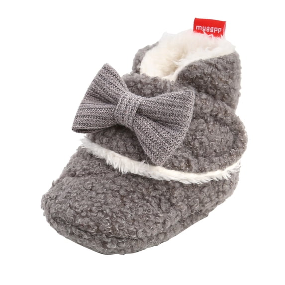 Generic Unisex Fleece Baby Booties, Soft Sole and Non Slip | Stay On Slipper Socks for Infant/Toddler Fleece Snow Boot