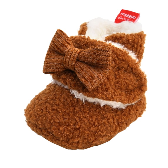 Generic Unisex Fleece Baby Booties, Soft Sole and Non Slip | Stay On Slipper Socks for Infant/Toddler Fleece Snow Boot