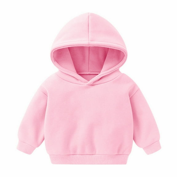 Generic Unisex Hooded Sweater Pullover for Boys Girls Fun Print Fashionable Casual Loose for Holiday Winter Party Christmas（18-24 Months Pink）