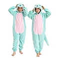 thumbnail image 1 of Generic Unisex Kids Dinosaur Hooded Jumpsuit, Cozy Flannel Animal Onesie, Winter Party Playwear for Boys Girls, 1 of 9
