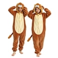 thumbnail image 1 of Generic Unisex Kids Lion Hooded Jumpsuit, Cozy Flannel Animal Onesie, Winter Party Playwear for Boys Girls, 1 of 3