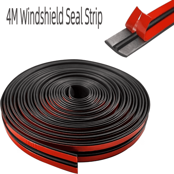 Generic Universal T-Shape Car Windshield Weather Seal Strip, 13.1ft Length 0.75in Rubber Auto Weather Stripping Trim