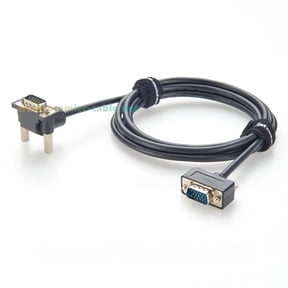 Generic Up Angled Ultra Slim VGA Cable 90 Degree HD15 Male to Male SVGA Video Cable 1080P Full HD for PC, Laptop, Monitor, Projector