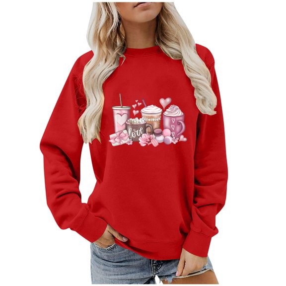 Generic Valentines Day Shirts Women Plaid Love Heart Valentines Day Sweatshirts Raglan Tops