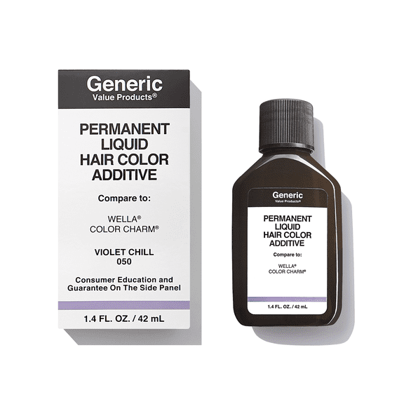 Generic Value Products Violet Chill 050 Permanent Liquid Hair Color Additive, Cruelty Free, PPD Free, Reduces Unwanted Warm Tones, Excellent Gray Coverage, Nourishes and Conditions Hair, 1.4 Oz