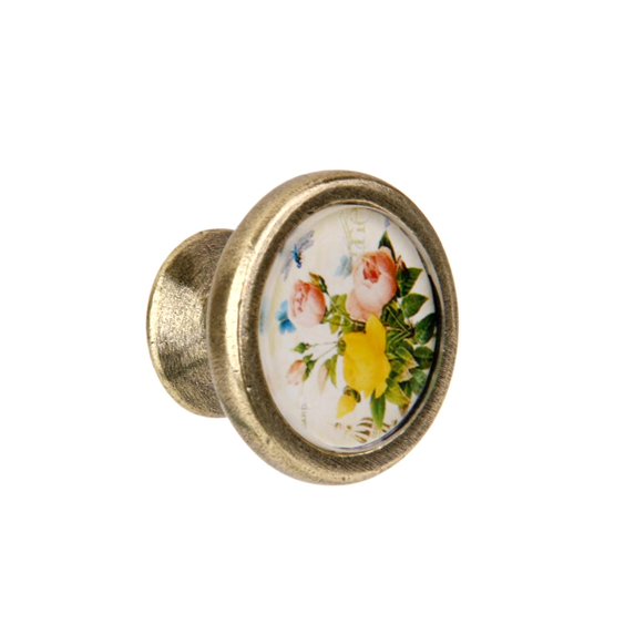 Generic Vintage Brass Wardrobe Door Cupboard Drawer Handle Knob Rose Patterm 19