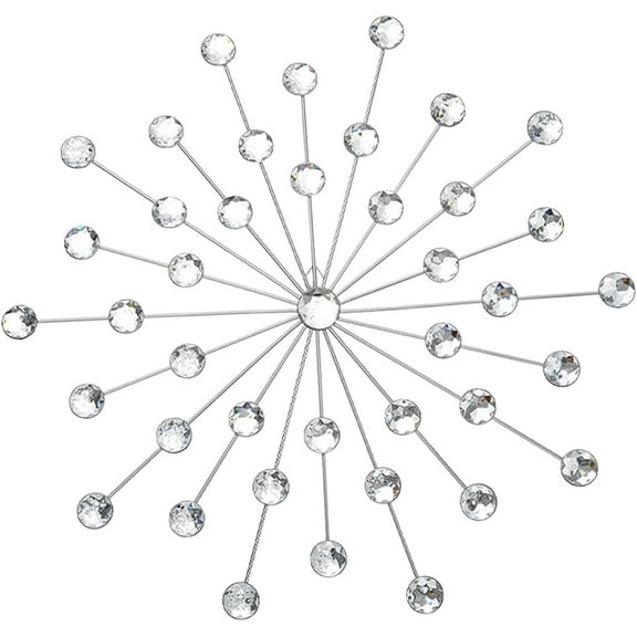 Generic Wall Decor Bling 3D,Wall Art Hanging Rhinestone Decor,Home Decorative for Living Room, Home, Bedroom,Kitchen, Silver White, Diameter 44.5cm