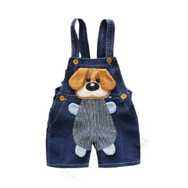 Generic Walmart Deals 2024 Jumpsuit for Children's Toddler Baby Girls Boy's Denim Suspender Jeans Overalls Jean Overall Summer Cute 3D for Fashion Breathable (18-24 Months,Dark Blue)