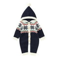 thumbnail image 1 of Generic Walmart Deals Clothing Girls Christmas Boy Girl Xmas Snow Knitted Sweater Baby Hooded Jumpsuit Romper Cotton 1 Piece Outfits Clothes(12-18 Months,Blue), 1 of 7