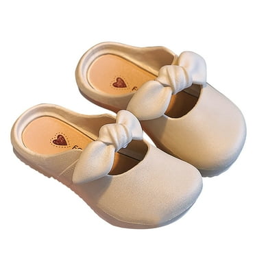 Generic Walmart Deals Toddler Boots Girls Indoor Anti Slip Soft Bottom Bowknot Baotou Princess Sandal Slippers for Classic Versatile Shoe(2.5-3 Years,White)