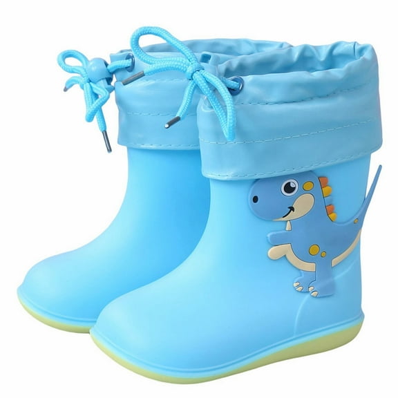Generic Water Boots In Large and Small Toddlers Children's Rain Shoes Boys and Girls Water Shoes Baby Rain Boot Kids Girl Boy Rain Boots ﻿(18-24 Months,Blue)