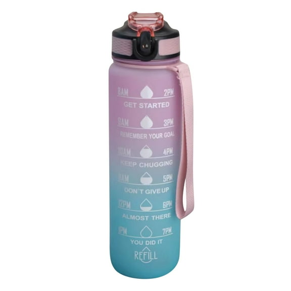 Generic Water Bottle with Time Marker, Carry Strap, Leak-Proof Tritan BPA-Free, Ensure You Drink Enough Water for Fitness, Gym, Camping, Outdoor Sports,Red One Size