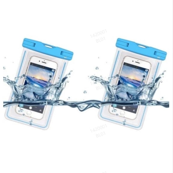 Generic Waterproof Phone Pouches, Universal Fit, Clear, 2 Pack