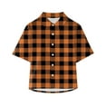 thumbnail image 1 of Generic boys tank tops size 6 Western Toddler Baby Boy Clothes Plaid Letters Print Shirts Short Sleeve Button Down Lapel Neck Tops Summer T Shirt, 1 of 4