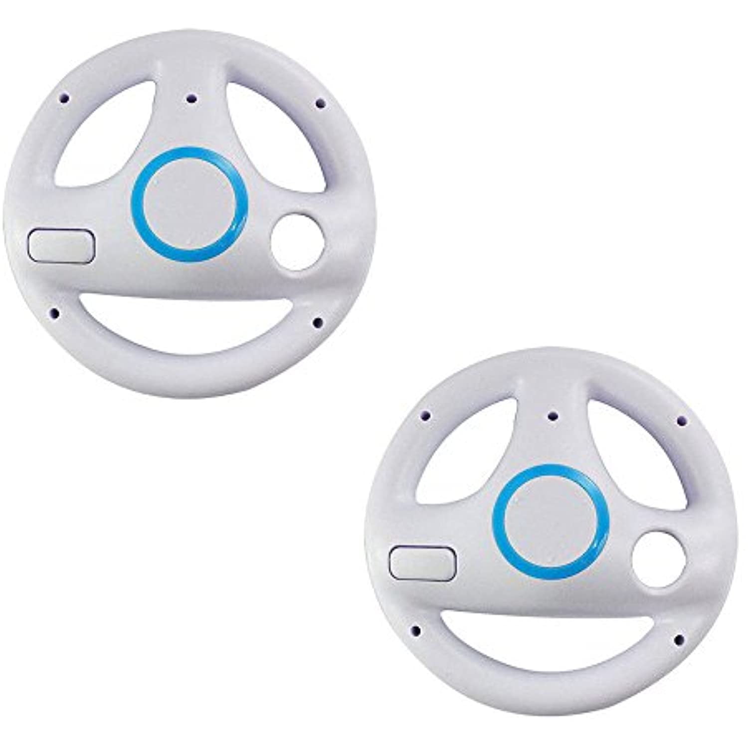 Generic White Mario Kart Steering Wheel For Nintendo Wii Set Of 2 